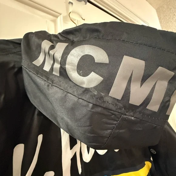 Members Only x Keith Haring Hooded Jacket Black Graphic Poly Filled Streetwear M - Picture 14 of 17